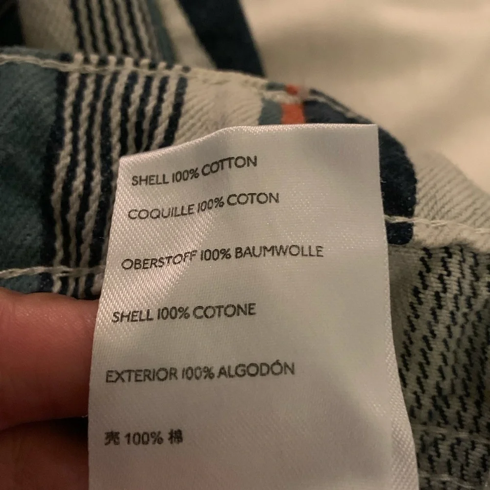 BDG Urban Outfitters Mom High Rise Multicolored Stripes Long Pants Denim Sz 28